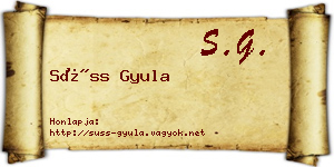 Süss Gyula névjegykártya